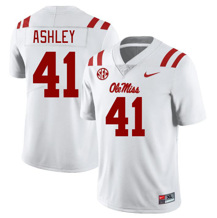 Ole Miss Rebels #41 John Ross Ashley College Football Jerseys Stitched Sale-White